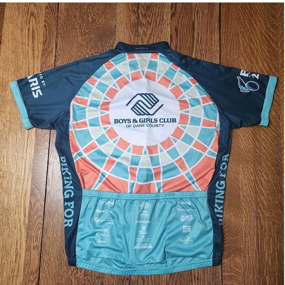 Primal Biking for Bright Futures Cycling Jersey Boys & Girls Club Large Teal G30 - Picture 5 of 6